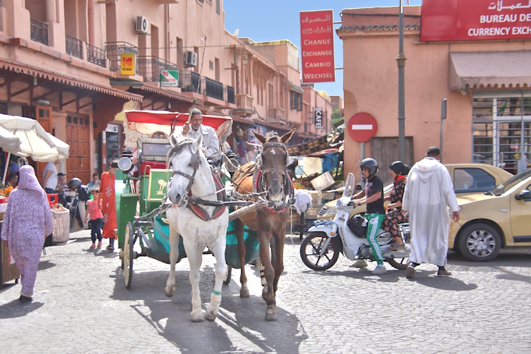 Street scene in the Medina (the old part) of Marrakesh