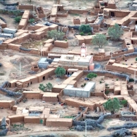 One of several villages seen from a Hot Air Balloon ride outside Marrakesh