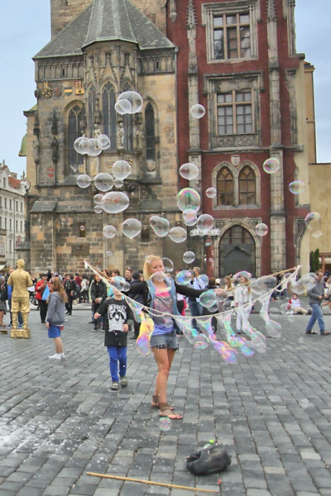 Czech Republic - Prague - The inevitable bubbles in the Pld Town Square