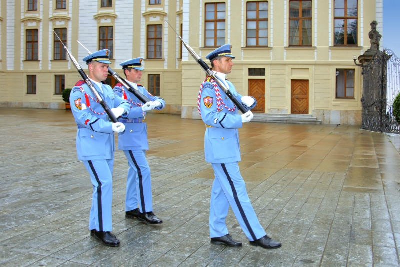 Czech Republic - Prague - Ceremonial Guards at the Prague Castle