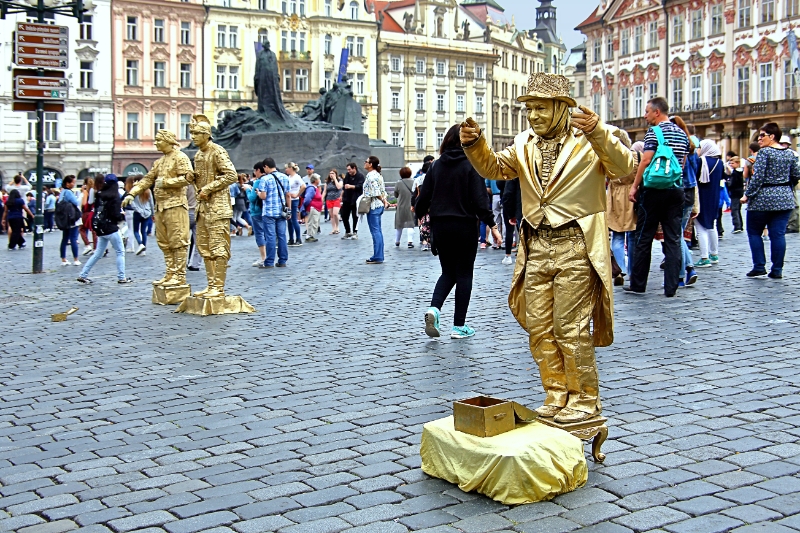 Czech Republic - Prague - Statue Men in the Old Town Square