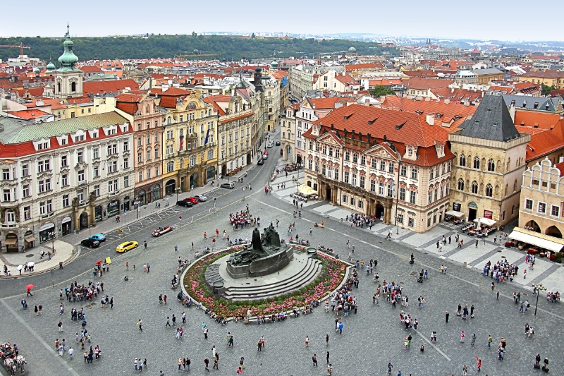 Czech Republic - Prague - Old Town Square in the foreground