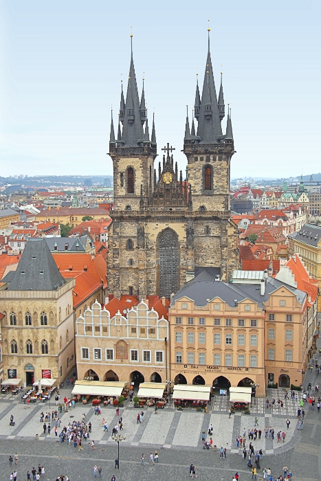 Czech Republic - Prague - Old Town Square with 'Church of Our Lady before Tyn'