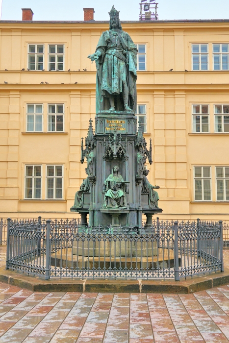 Czech Republic - Prague - Statue of Charles IV (born Wenceslaus) in a Castle courtyard. King of Bohemia and 1st Holy Roman Emperor, 14th century.