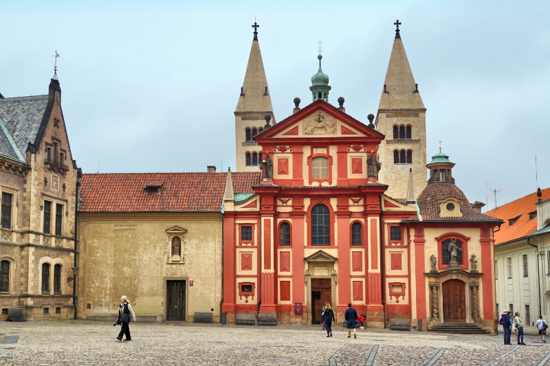 Czech Republic - Prague - 10th century Basilica of St George (18th century facade) within the Prague Castle