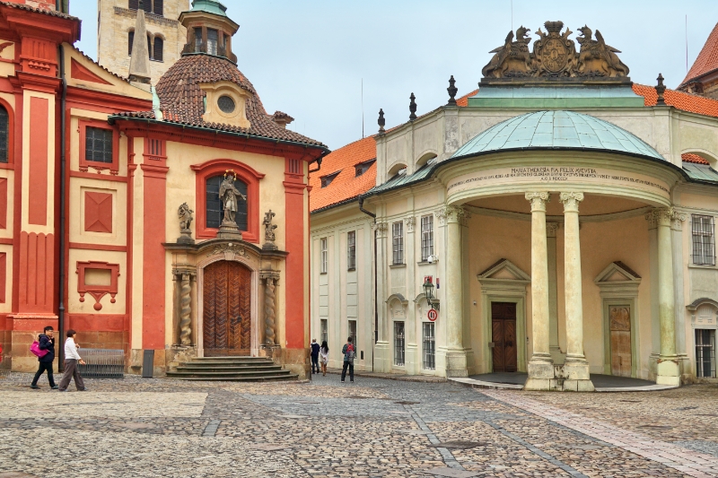 Czech Republic - Prague Palace - Jirska Lane (leading to Golden Lane of Old Houses) between St George Basilica and Rosenberg Palace