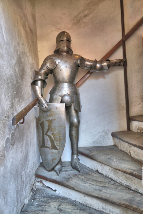 Czech Republic - Prague Castle - medieval armoury museum in Golden Lane houses