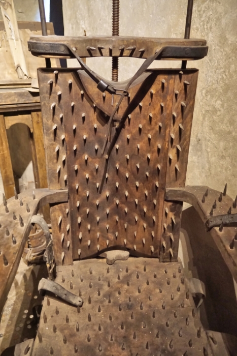 Czech Republic - Prague Castle - Uncomfortable torture chair in Golden Lane armoury museum