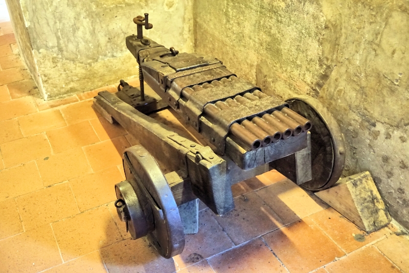 Czech Republic - Prague Castle - 14th century Ribauldequin infernal machine gun, in Golden Lane museum