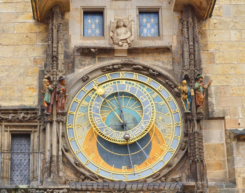 Czech Republic - Prague - the upper Astronomical Clock on the Old Town Hall tower