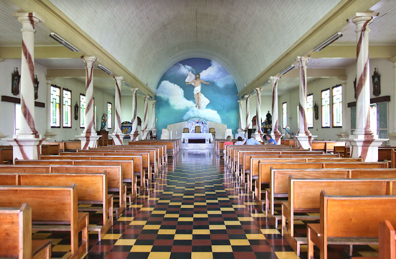 La Fortuna, inside church, near Arenal, Costa Rica