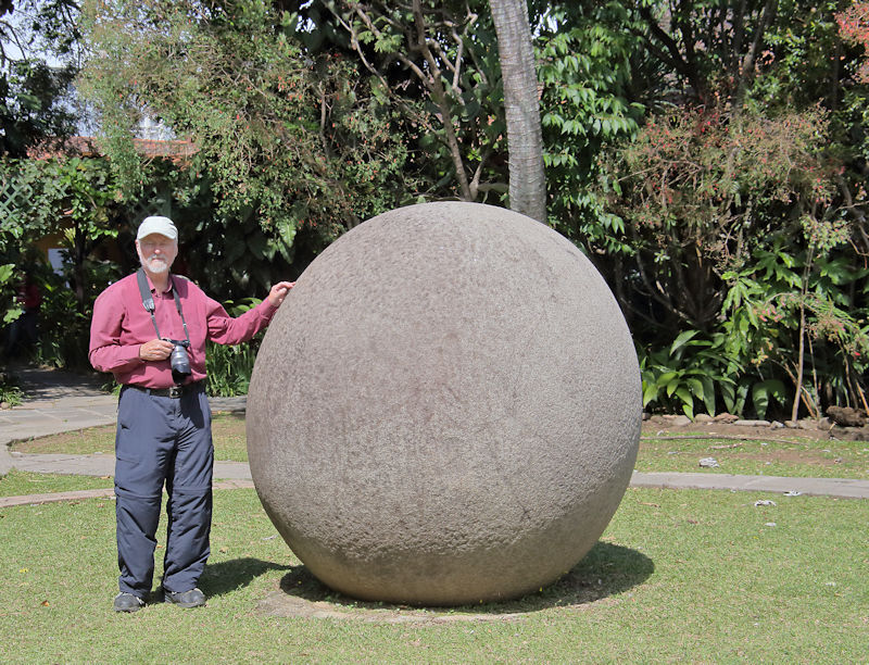 Stone sphere from the Isthmo-Columbian era, in the grounds of the National Museum
