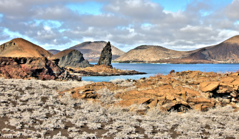 Bartolome Island with Pinnacle Rock and santiago in the background