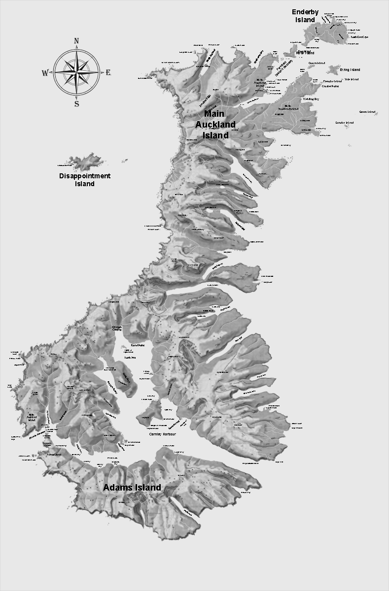 Aukland Islands map
