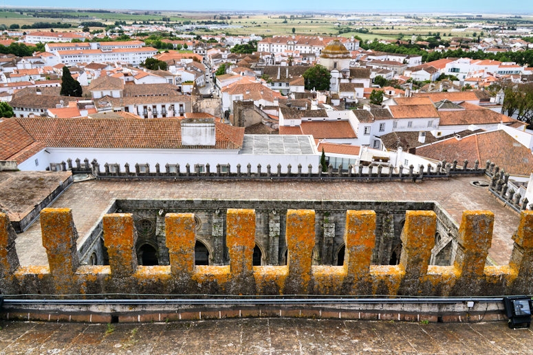 Views of Evora from the roof of the Cathedral of Évora, Portugal