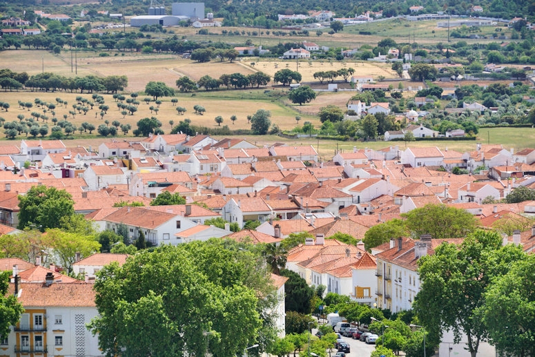 Views of Evora from the roof of the Cathedral of Évora, Portugal