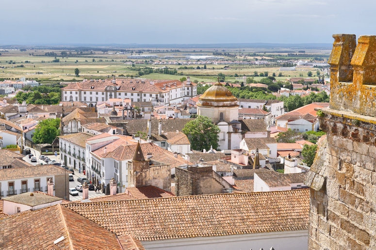 Views of Evora from the roof of the Cathedral of Évora, Portugal