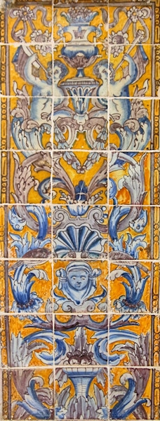 Typical wall ceramics throughout the old University of Evora, Portugal