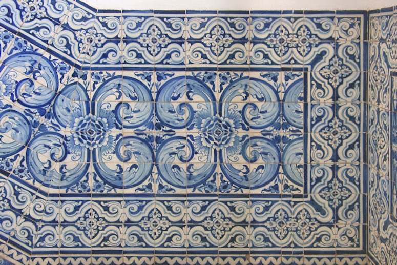 Typical wall ceramics throughout the old University of Evora, Portugal