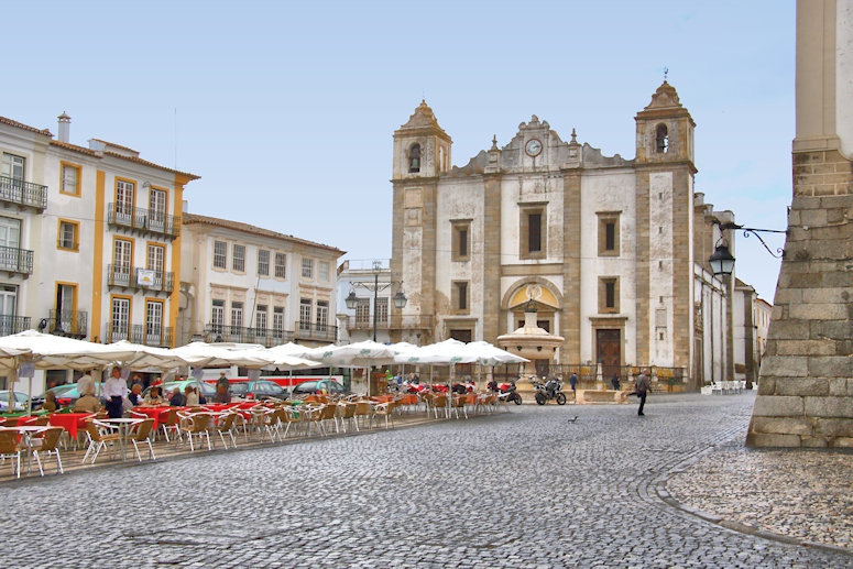 The 16th century Church of St Antony of Evora in Giraldo Square, Evora, Portugal