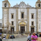 The Church of St Antony of Evora in Giraldo Square, Evora, Portugal