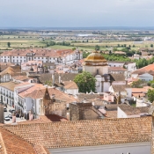 Views of Evora from the roof of the Cathedral of Évora, Portugal