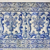 Typical wall ceramics throughout the old University of Evora, Portugal