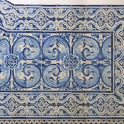 Typical wall ceramics throughout the old University of Evora, Portugal