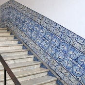 Typical wall ceramics throughout the old University of Evora, Portugal