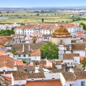 Views of Evora from the roof of the Cathedral of Évora, Portugal