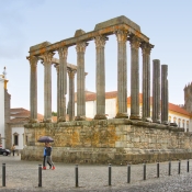 Roman Temple ruins, Evora, Portugal (the church of São João Evangelista in the background)