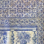 Typical wall ceramics throughout the old University of Evora, Portugal