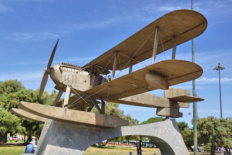 In 1922 Gago Coutinho and Sacadura Cabral marked the centennial of Brazil's independence by crossing the South Atlantic from Belem in Lisbon to Brazil using a Fairey III biplane like the one above.