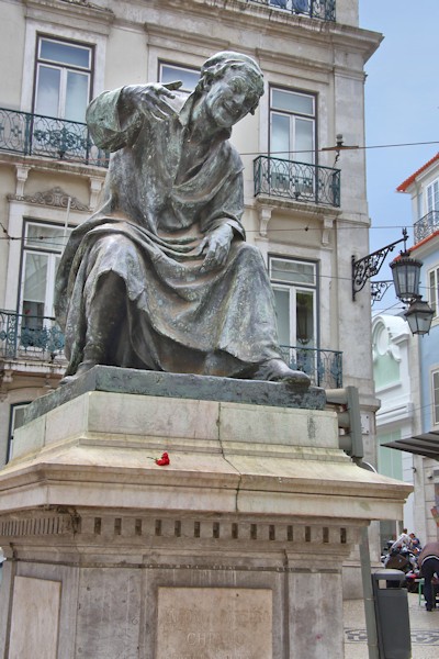 Statue of António Ribeiro Chiado, 16th century poet, Lisbon.