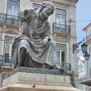 Statue of António Ribeiro Chiado, 16th century poet, Lisbon.