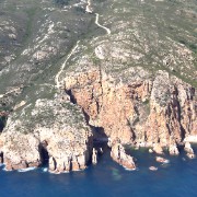 Cliffs on the coast of the 145 sq km Sintra National Park, Portugal.