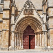 The facade of the Batalha Monastery is reminiscent of York Minster in England (built early 14th century)