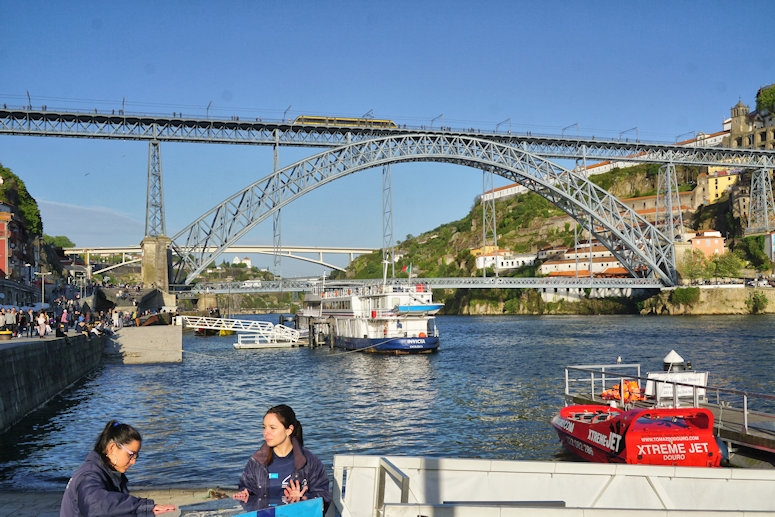 The Dom Luís I Bridge crosses the Douro River between the cities of Porto and Vila Nova de Gaia in Portugal. At the time of its construction - 1886 -  its 172 metres (564 ft) span was the longest of its type in the world.