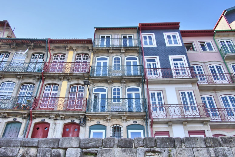 The Ribeira Apartments on the Porto side of the Douro River are situated downhill of the old part of the city