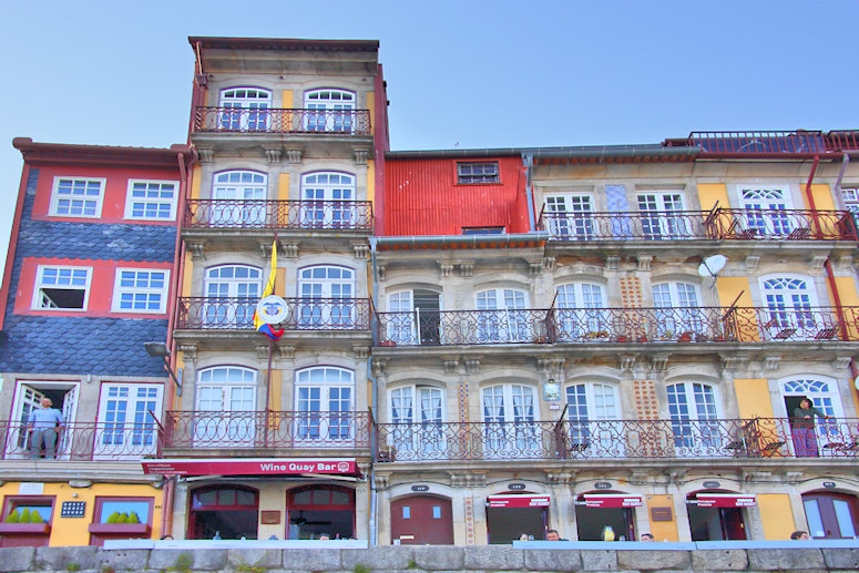 The Ribeira Apartments on the Porto side of the Douro River have views across the river to Gaia