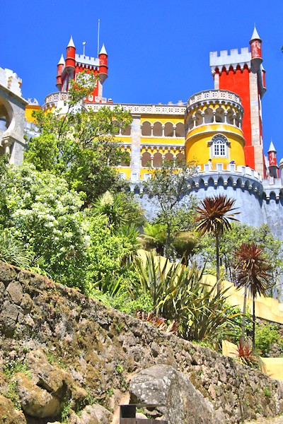 Approaching Pena Palace from the ground