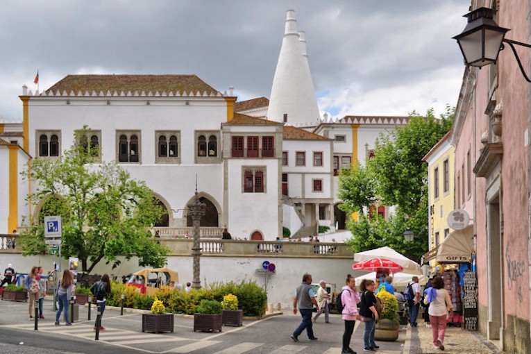 The Sintra Palace,one of the best-preserved medieval palaces in Portugal. It was used as royal residence from the early 15th century to the late 19th century. 