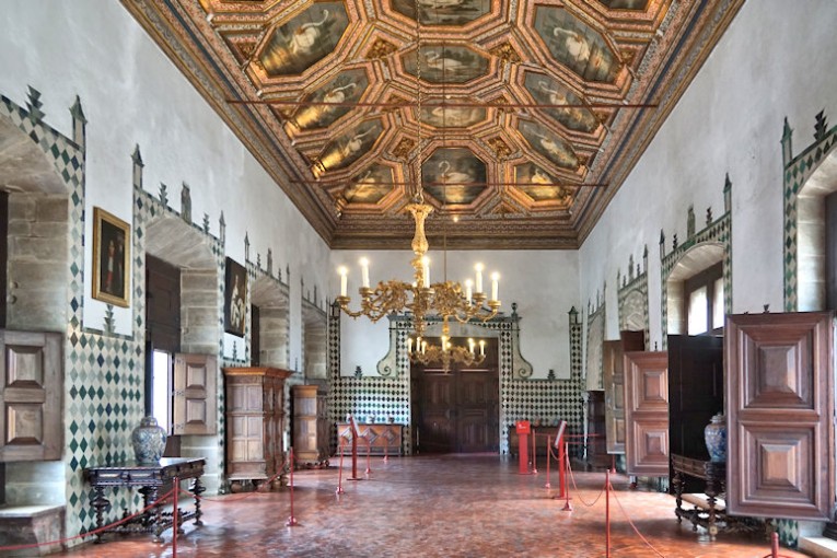 Inside Sintra Palace: the Swan Room