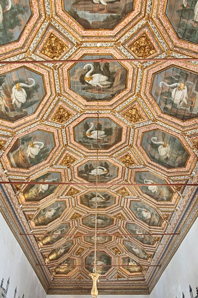 Inside Sintra Palace: the Swan Room