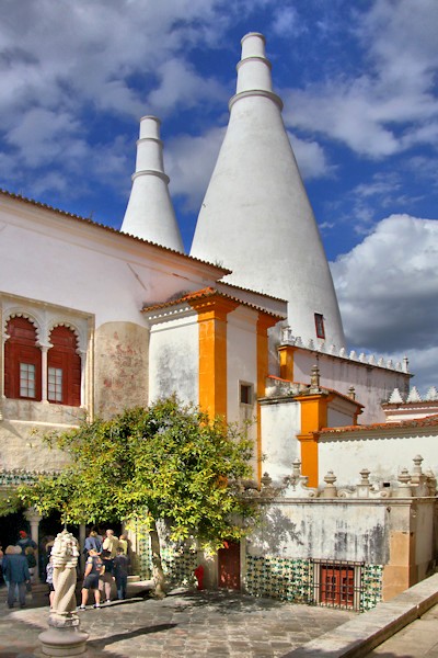 The Sintra Palace, with its distinctive chimneys.