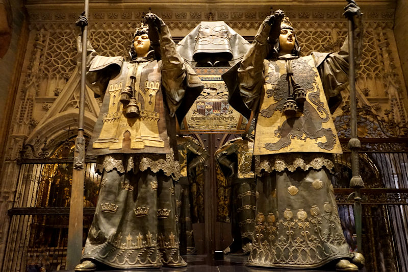 The tomb of Christopher Columbus, within the Seville Cathedral, Spain