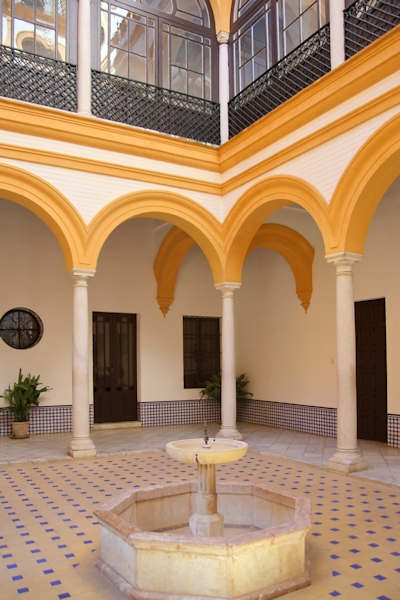 Admirals Hall Courtyard, Alcazar, Seville, Spain