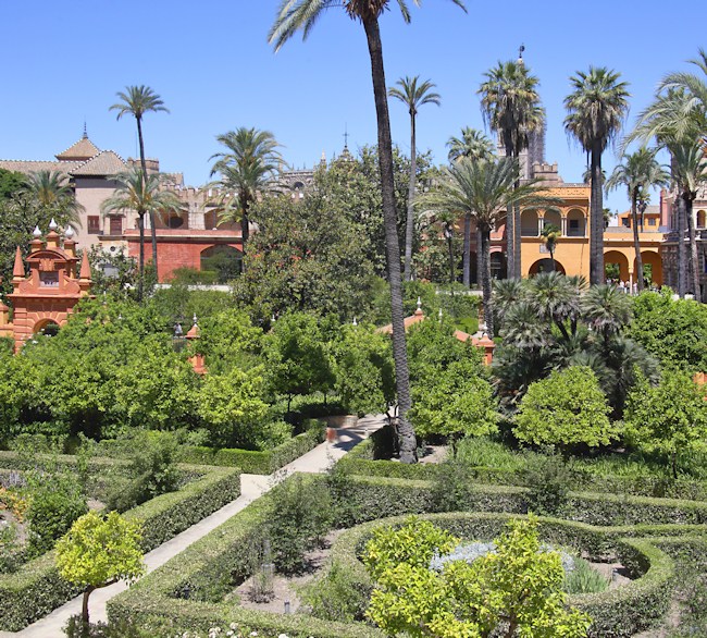 Garden, Alcazar, Seville, Spain