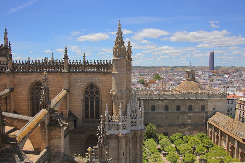 View of Seville from the La Giralda belltower, Spain