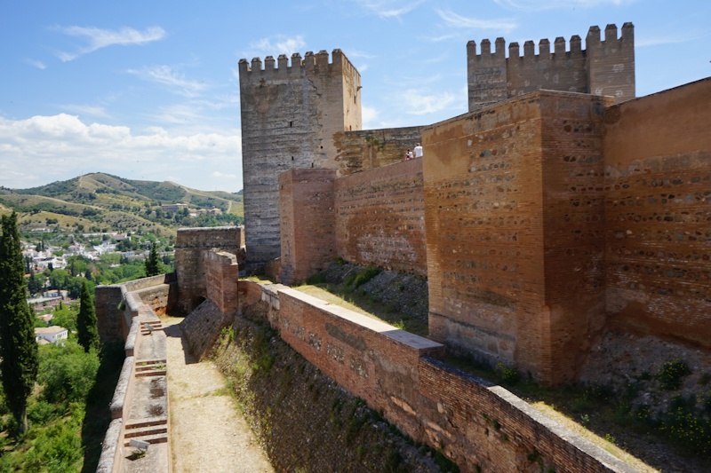 Defensive walls, Alhambra, Granada, Spain